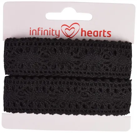 Infinity Hearts Blondebånd Polyester 25mm 11 Svart - 5m