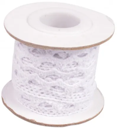 Infinity Hearts Blonde/Blondebånd Hvit 12mm 2,5m