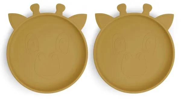 Nuuroo Akila silikonetallerken 2-pakning - Dusty Tellow