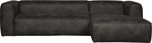 Bean, hjørnesofa høyre, svart, H73x175x305 cm, lær